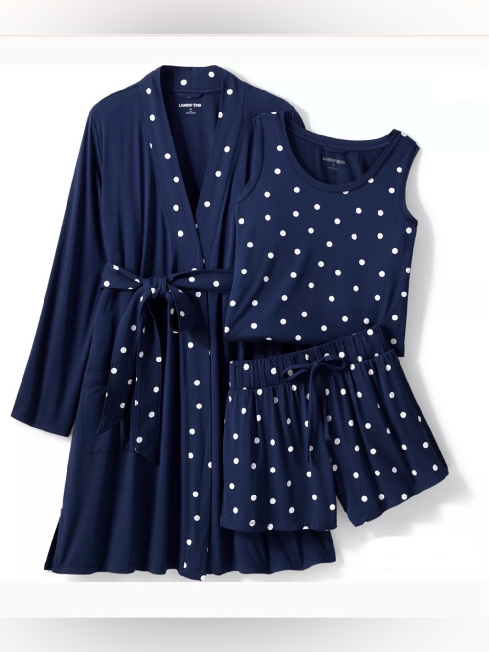 Like New Lands End 3-piece PJ set, Size L